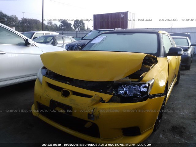 JTKJF5C78C3023319 - 2012 TOYOTA SCION TC ყვითელი ფოტო 6