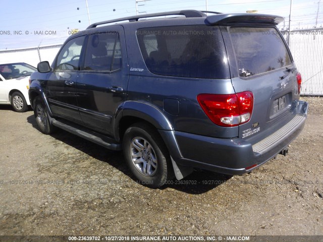 5TDZT38A36S276594 - 2006 TOYOTA SEQUOIA LIMITED BLUE photo 3