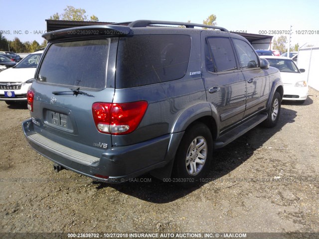 5TDZT38A36S276594 - 2006 TOYOTA SEQUOIA LIMITED BLUE photo 4