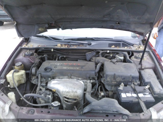 4T1BE32K32U027260 - 2002 TOYOTA CAMRY LE/XLE/SE MAROON photo 10