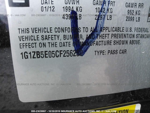 1G1ZB5E05CF256250 - 2012 CHEVROLET MALIBU LS 黑色 照片 9