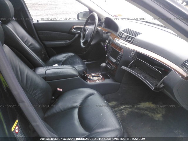 WDBNG75J14A391153 - 2004 MERCEDES-BENZ S 500 BLACK photo 5