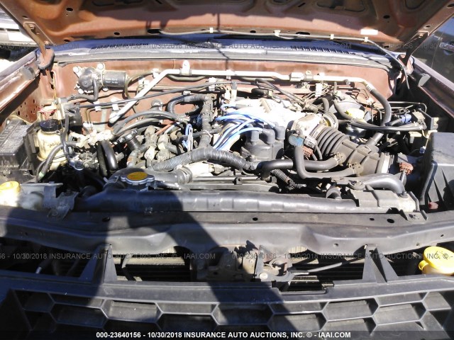 5N1ED28T22C571796 - 2002 NISSAN XTERRA XE/SE ORANGE photo 10