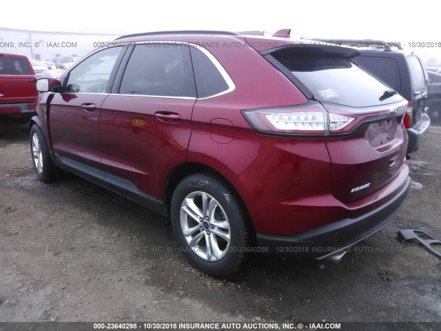 2FMTK3J83FBB91672 - 2015 FORD EDGE SEL RED photo 3