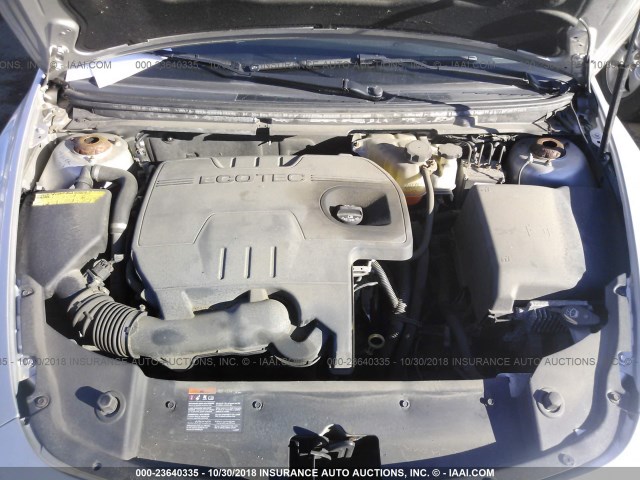 1G1ZC5E03CF299885 - 2012 CHEVROLET MALIBU 1LT SILVER photo 10