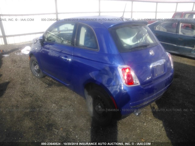 3C3CFFAR1DT751262 - 2013 FIAT 500 POP BLUE photo 3