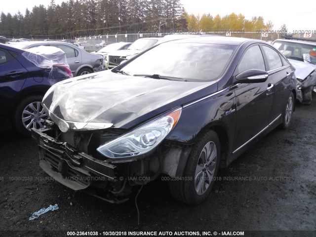 KMHEC4A48DA092802 - 2013 HYUNDAI SONATA HYBRID BLACK photo 2