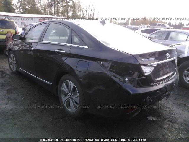 KMHEC4A48DA092802 - 2013 HYUNDAI SONATA HYBRID BLACK photo 3