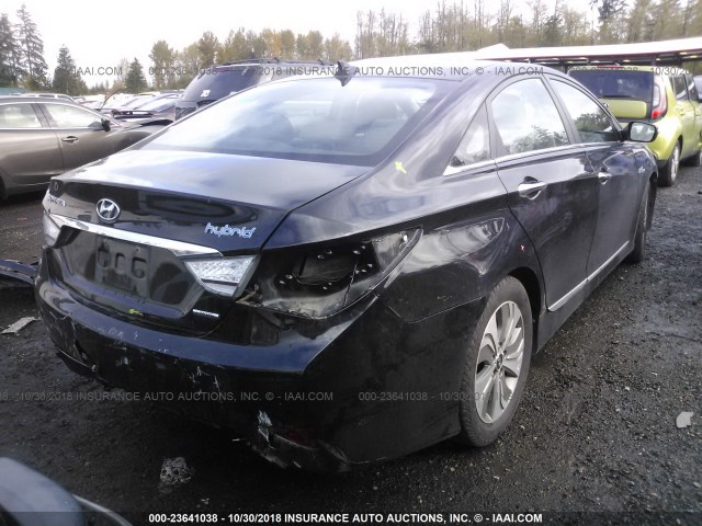 KMHEC4A48DA092802 - 2013 HYUNDAI SONATA HYBRID BLACK photo 4