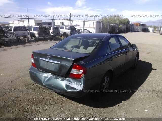 4T1BE32K82U618331 - 2002 TOYOTA CAMRY LE/XLE/SE GREEN photo 4
