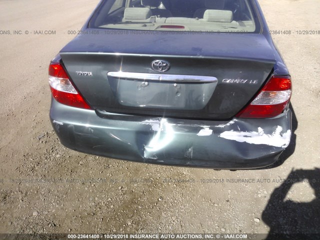 4T1BE32K82U618331 - 2002 TOYOTA CAMRY LE/XLE/SE GREEN photo 6