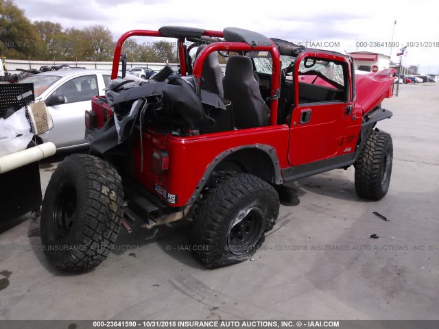 1J4FA49S84P721354 - 2004 JEEP WRANGLER / TJ SPORT RED photo 4