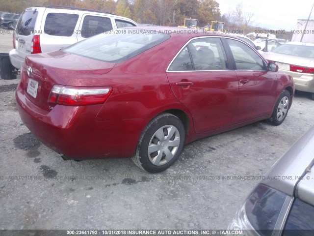 JTNBE46K073034471 - 2007 TOYOTA CAMRY NEW GENERAT CE/LE/XLE/SE RED photo 4