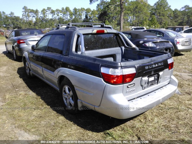 4S4BT62C836110477 - 2003 SUBARU BAJA SPORT BLACK photo 3