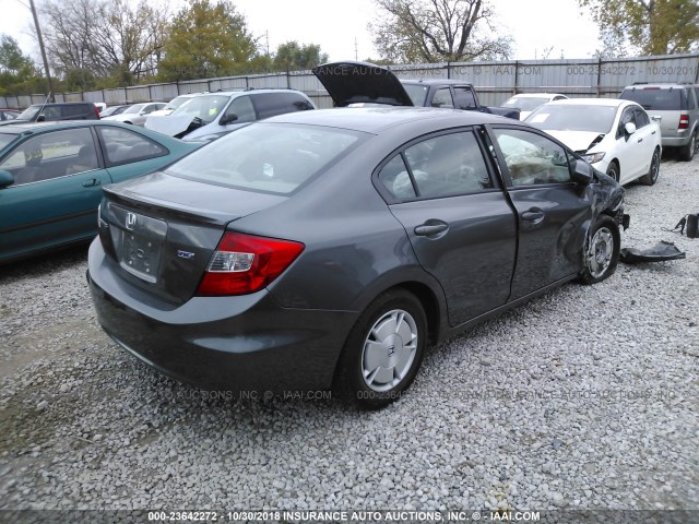 2HGFB2F64CH520828 - 2012 HONDA CIVIC HF GRAY photo 4