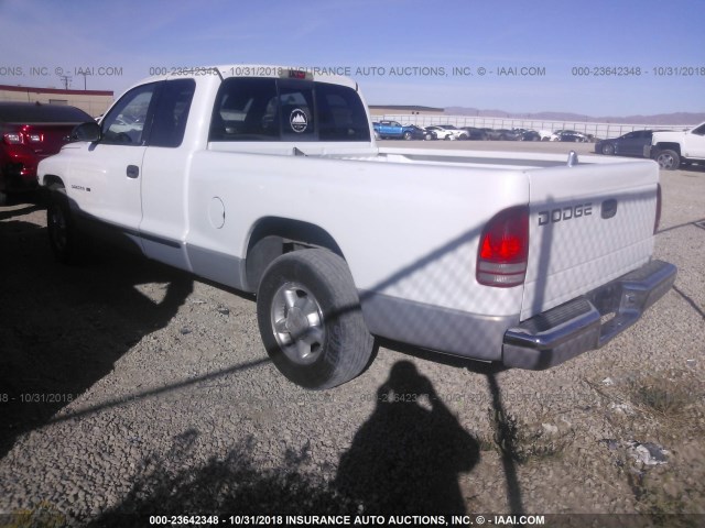 1B7GL22X2XS151366 - 1999 DODGE DAKOTA WHITE photo 3