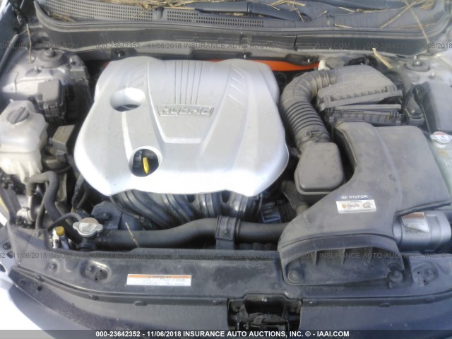 KMHEC4A49CA062951 - 2012 HYUNDAI SONATA HYBRID SILVER photo 10