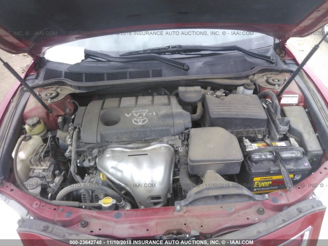 4T4BF3EK1AR051750 - 2010 TOYOTA CAMRY SE/LE/XLE RED photo 10