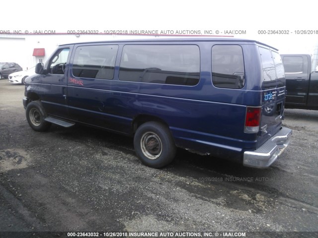 1FBSS31L88DB33594 - 2008 FORD ECONOLINE E350 SUPER DUTY WAGON BLUE photo 3