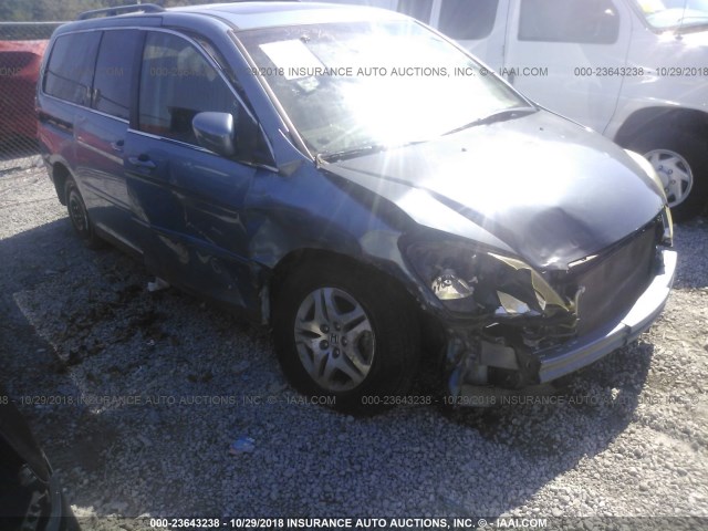 5FNRL38636B015434 - 2006 HONDA ODYSSEY EXL BLUE photo 1
