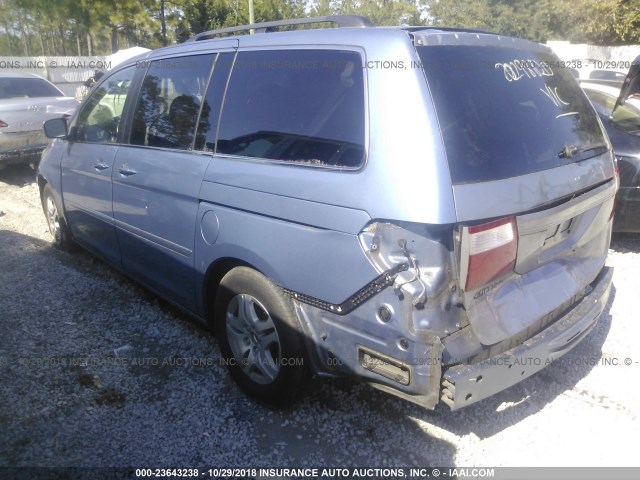 5FNRL38636B015434 - 2006 HONDA ODYSSEY EXL BLUE photo 3