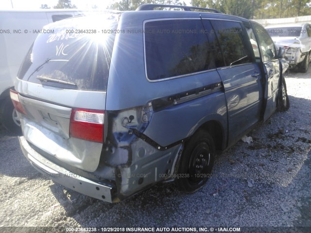 5FNRL38636B015434 - 2006 HONDA ODYSSEY EXL BLUE photo 4
