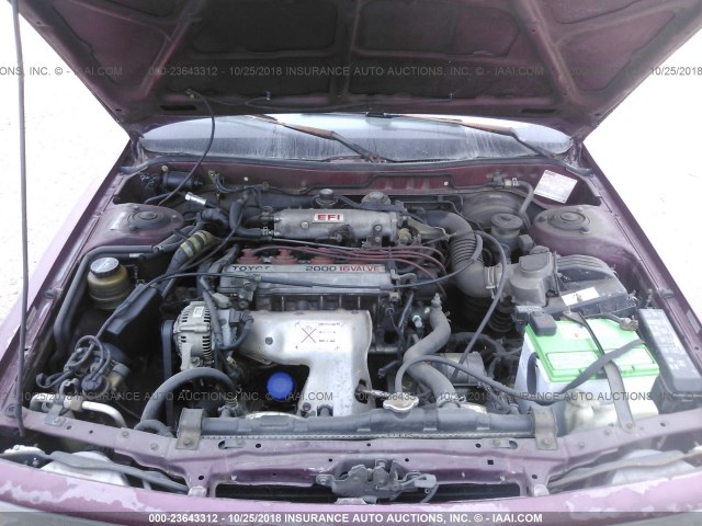 4T1SV21E5MU384903 - 1991 TOYOTA CAMRY DLX RED photo 10