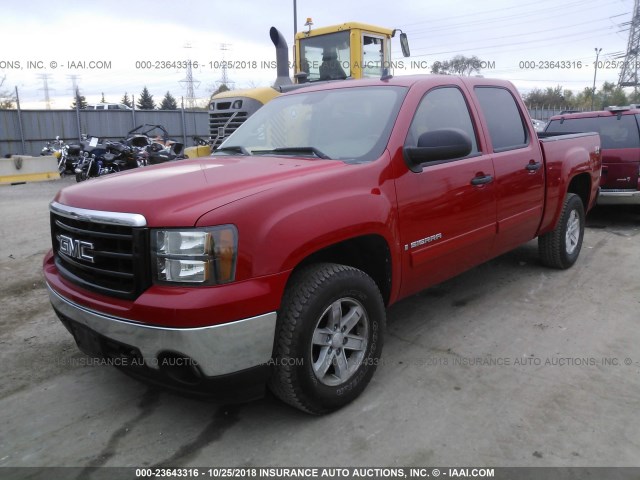 2GTEK13M381102848 - 2008 GMC SIERRA K1500 RED photo 2