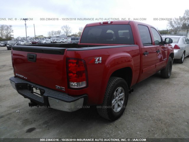 2GTEK13M381102848 - 2008 GMC SIERRA K1500 RED photo 4