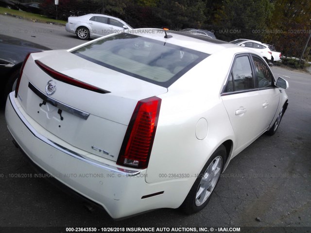 1G6DP57V680108083 - 2008 CADILLAC CTS HI FEATURE V6 WHITE photo 4