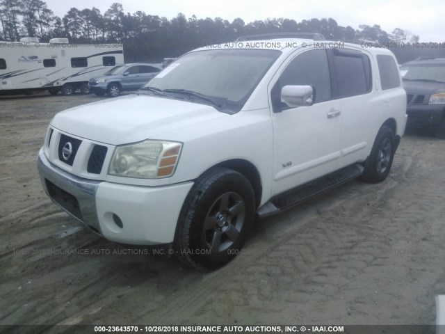 5N1AA08AX5N704050 - 2005 NISSAN ARMADA SE/LE WHITE photo 2