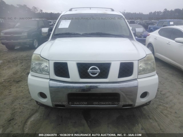 5N1AA08AX5N704050 - 2005 NISSAN ARMADA SE/LE WHITE photo 6