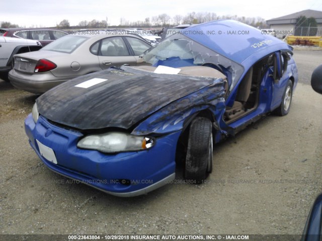 2G1WX12KXY9224543 - 2000 CHEVROLET MONTE CARLO SS BLUE photo 2