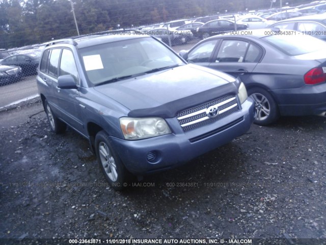 JTEGW21A570022968 - 2007 TOYOTA HIGHLANDER HYBRID BLUE photo 1