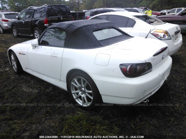 JHMAP214X4T003715 - 2004 HONDA S2000 WHITE photo 3