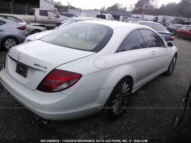 WDDEJ71X37A007557 - 2007 MERCEDES-BENZ CL 550 WHITE photo 4