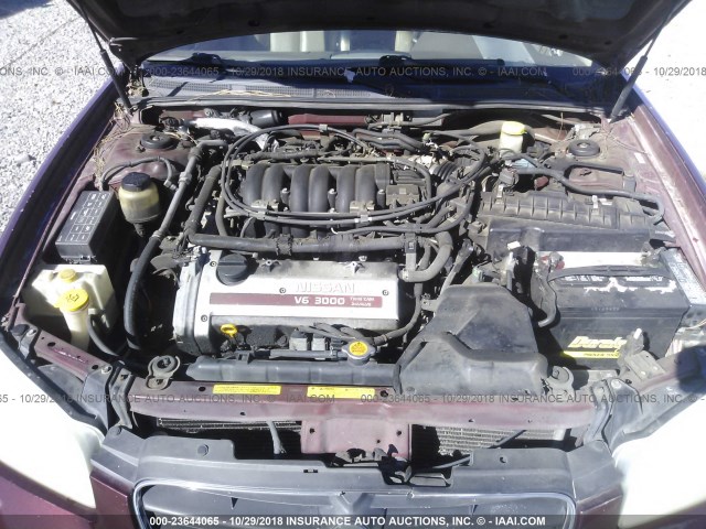 JN1CA31D11T816344 - 2001 NISSAN MAXIMA GXE/SE/GLE/20TH ANNIV BURGUNDY photo 10