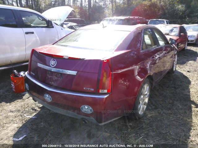 1G6DV57VX80214073 - 2008 CADILLAC CTS HI FEATURE V6 RED photo 4