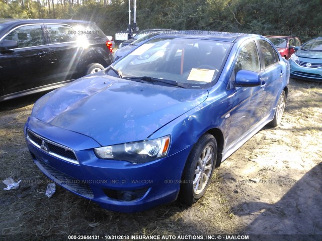 JA32U2FU0AU008496 - 2010 MITSUBISHI LANCER ES/ES SPORT BLUE photo 2