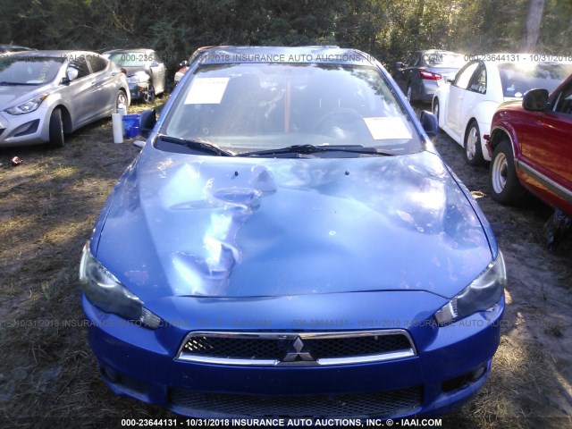 JA32U2FU0AU008496 - 2010 MITSUBISHI LANCER ES/ES SPORT BLUE photo 6