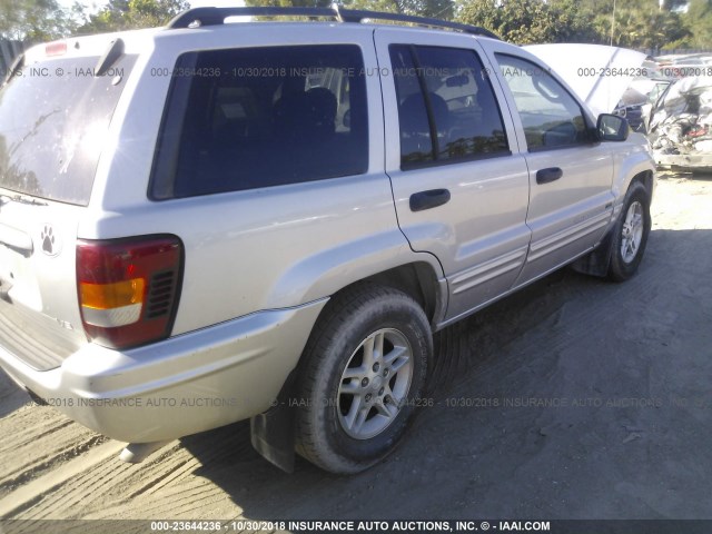 1J4GW48N34C346496 - 2004 JEEP GRAND CHEROKEE LAREDO/COLUMBIA/FREEDOM SILVER photo 4