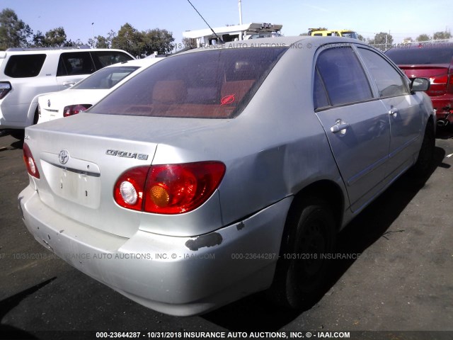 JTDBR32E030033772 - 2003 TOYOTA COROLLA CE/LE SILVER photo 4