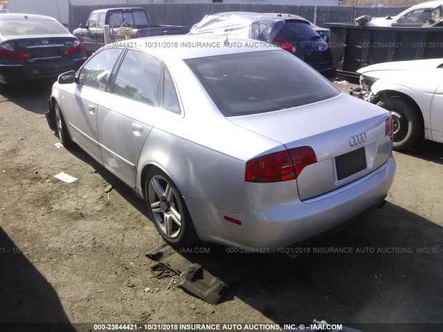 WAUDF78E47A053231 - 2007 AUDI A4 2.0T QUATTRO SILVER photo 3