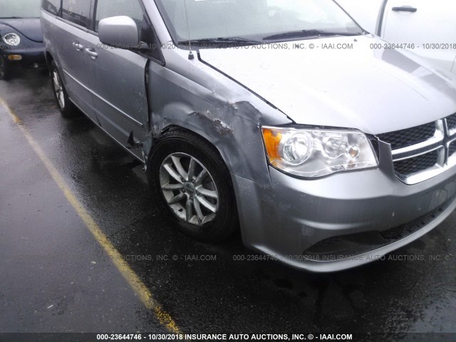 2C4RDGCGXER352514 - 2014 DODGE GRAND CARAVAN SXT SILVER photo 6