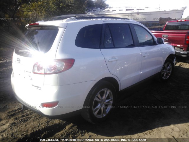 5XYZHDAG8BG087047 - 2011 HYUNDAI SANTA FE SE WHITE photo 4