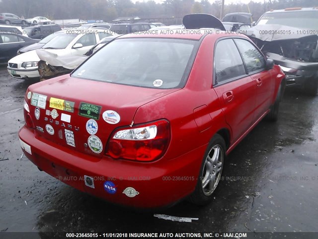 JF1GD67505H526327 - 2005 SUBARU IMPREZA RS RED photo 4