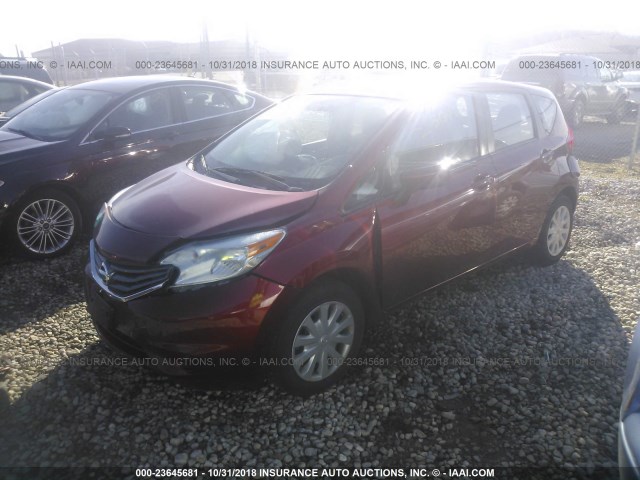 3N1CE2CP9GL391510 - 2016 NISSAN VERSA NOTE S/S PLUS/SV/SL/SR RED photo 2