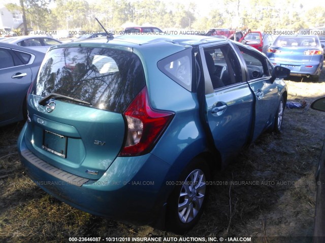 3N1CE2CP5FL446551 - 2015 NISSAN VERSA NOTE S/S PLUS/SV/SL/SR BLUE photo 4