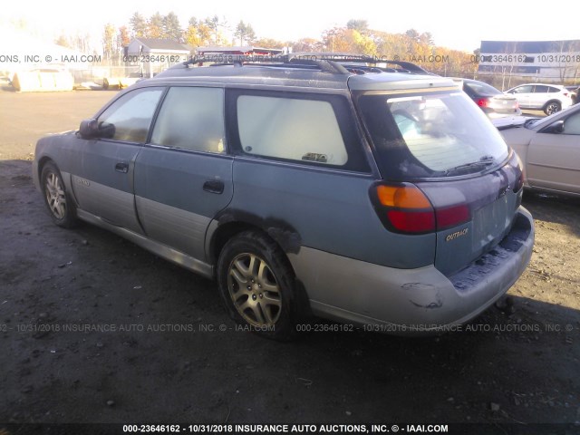 4S3BH665X16665915 - 2001 SUBARU LEGACY OUTBACK GREEN photo 3