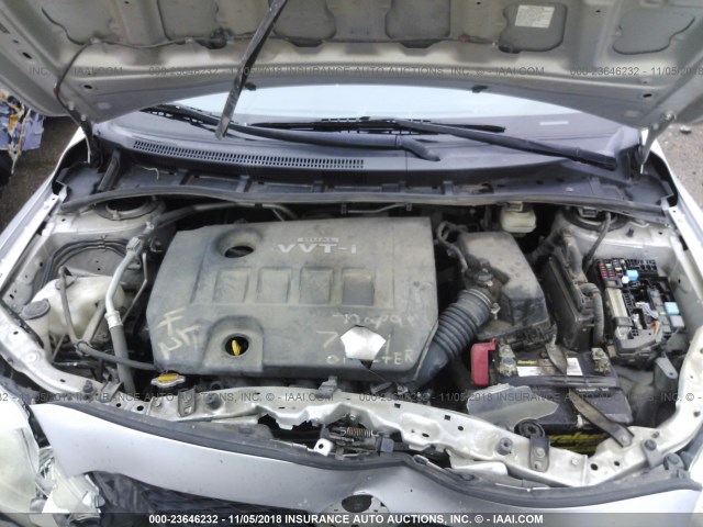 JTDBL40E199058159 - 2009 TOYOTA COROLLA LE/XLE GRAY photo 10